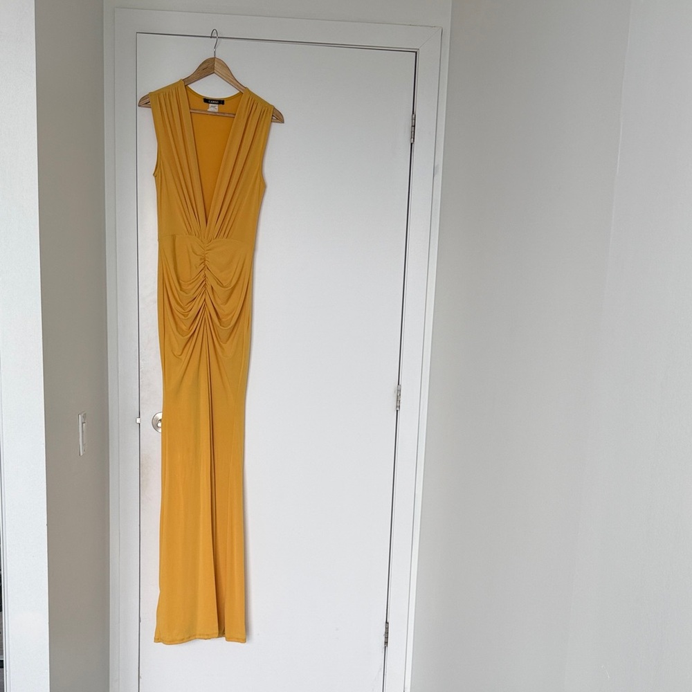 Cameo Mustard Yellow Maxi Dress with slit